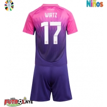 Camiseta Alemania Florian Wirtz #17 Visitante Equipación para niños Eurocopa 2024 manga corta (+ pantalones cortos)